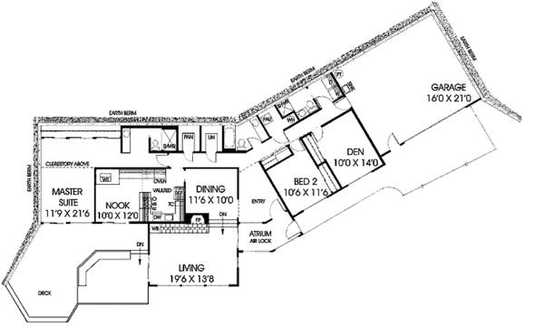 Architectural House Design - Contemporary Floor Plan - Main Floor Plan #60-892