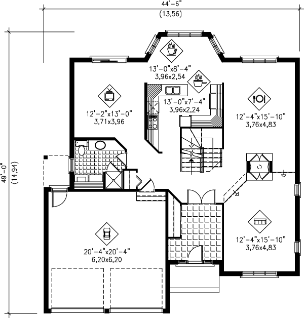 Traditional Floor Plan - Main Floor Plan #25-2194