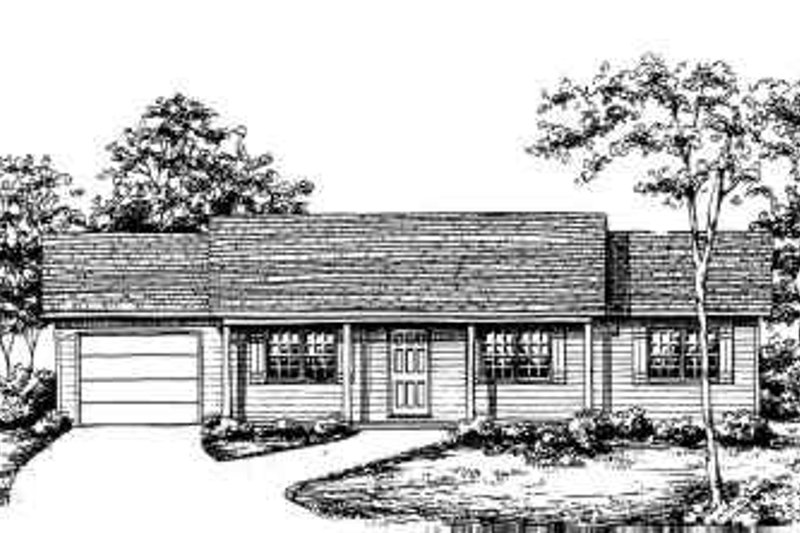 Architectural House Design - Ranch Exterior - Front Elevation Plan #30-107
