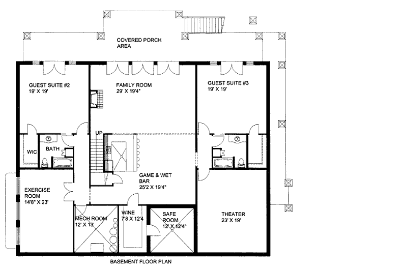 Home Plan - Floor Plan - Lower Floor for European House Plan #117-614 - 4 bed, 5.5 bath