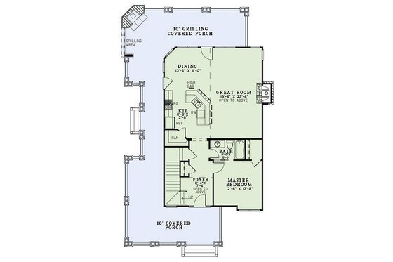 Floor Plan - Main Floor for Country House Plan #17-2452 - 5 bed, 3 bath