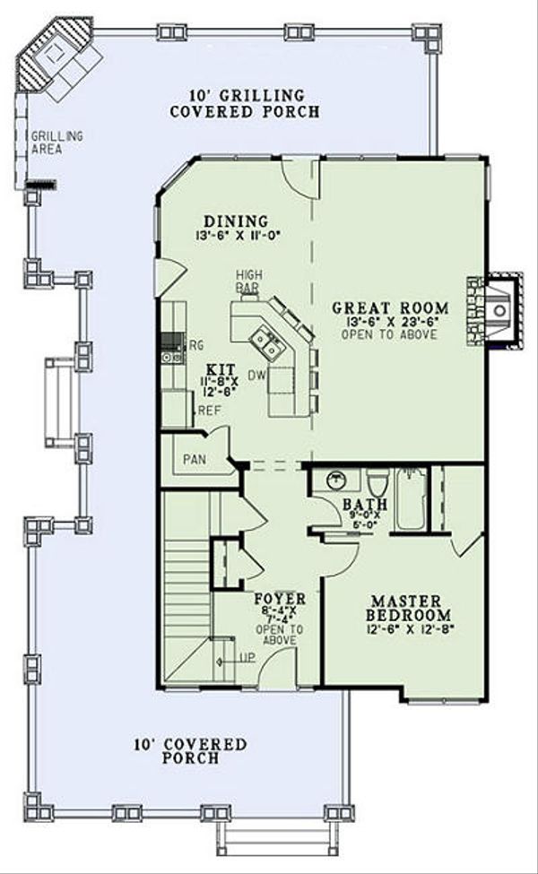 Architectural House Design - Country Floor Plan - Main Floor Plan #17-2452