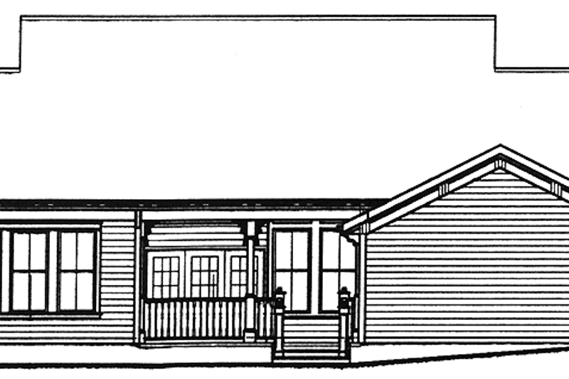 Home Plan - Exterior - Rear Elevation for Ranch House Plan #320-830 - 3 bed, 2 bath