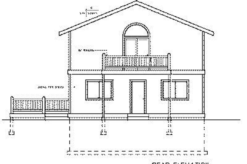 Architectural House Design - Exterior - Rear Elevation for Contemporary House Plan #102-204 - 3 bed, 2 bath