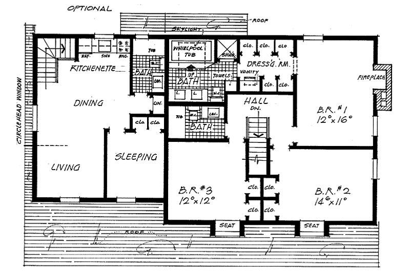 House Blueprint - Floor Plan - Upper Floor for Colonial House Plan #315-124 - 3 bed, 2.5 bath