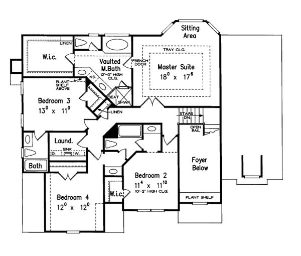 Dream House Plan - Traditional Floor Plan - Upper Floor Plan #927-556
