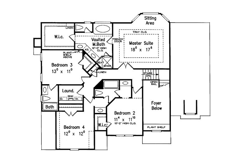 Dream House Plan - Floor Plan - Upper Floor for Traditional House Plan #927-556 - 4 bed, 4 bath