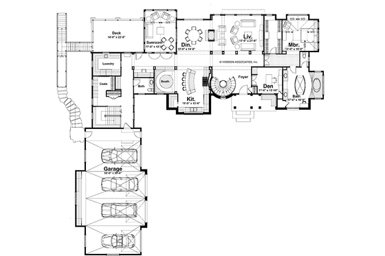 Floor Plan - Main Floor for European House Plan #928-178 - 4 bed, 3.5 bath