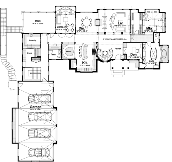 House Blueprint - European Floor Plan - Main Floor Plan #928-178