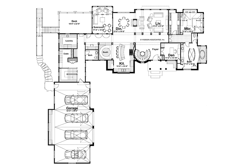 Home Plan - Floor Plan - Main Floor for European House Plan #928-178 - 4 bed, 3.5 bath