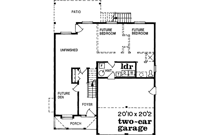 Home Plan - Floor Plan - Lower Floor for Traditional House Plan #47-787 - 3 bed, 2 bath