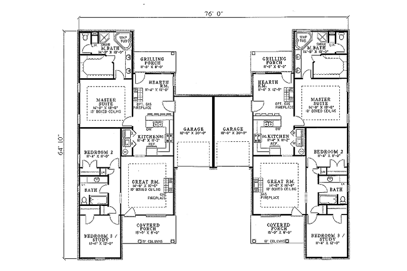 Dream House Plan - Floor Plan - Main Floor for Traditional House Plan #17-1068 - 3 bed, 2 bath