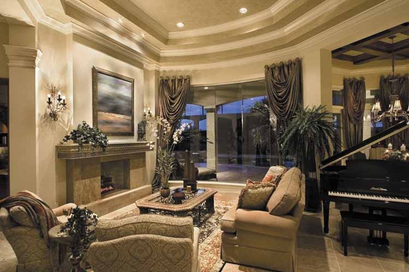 Architectural House Design - Interior - Family Room for Mediterranean House Plan #930-416 - 4 bed, 4 bath