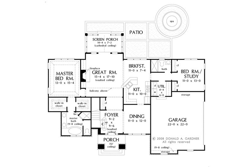 Architectural House Design - Floor Plan - Main Floor for Country House Plan #929-926 - 4 bed, 3 bath