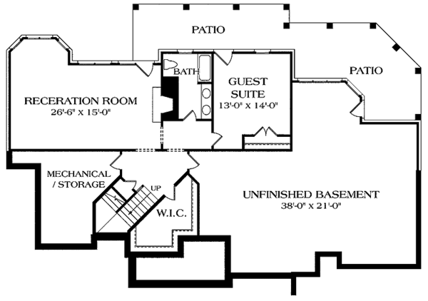 House Plan Design - Country Floor Plan - Lower Floor Plan #453-229