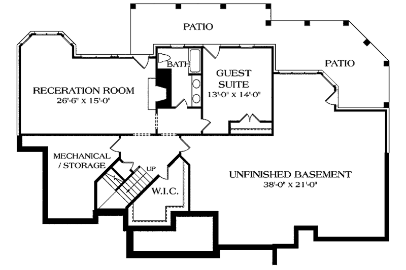 Dream House Plan - Floor Plan - Lower Floor for Country House Plan #453-229 - 4 bed, 3.5 bath