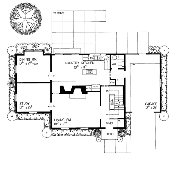 Home Plan - Colonial Floor Plan - Main Floor Plan #72-808
