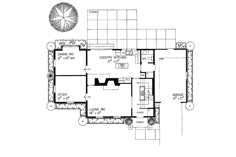 Home Plan - Floor Plan - Main Floor 1 for Colonial House Plan #72-808 - 2 bed, 2.5 bath