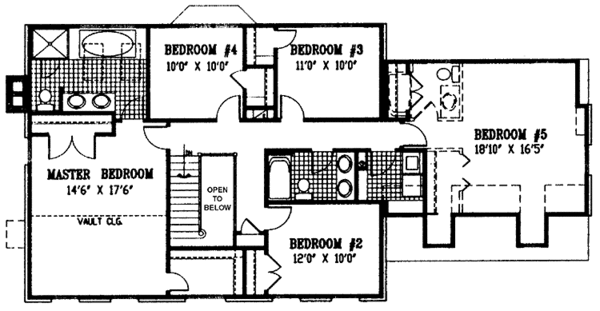 Architectural House Design - Classical Floor Plan - Upper Floor Plan #953-8
