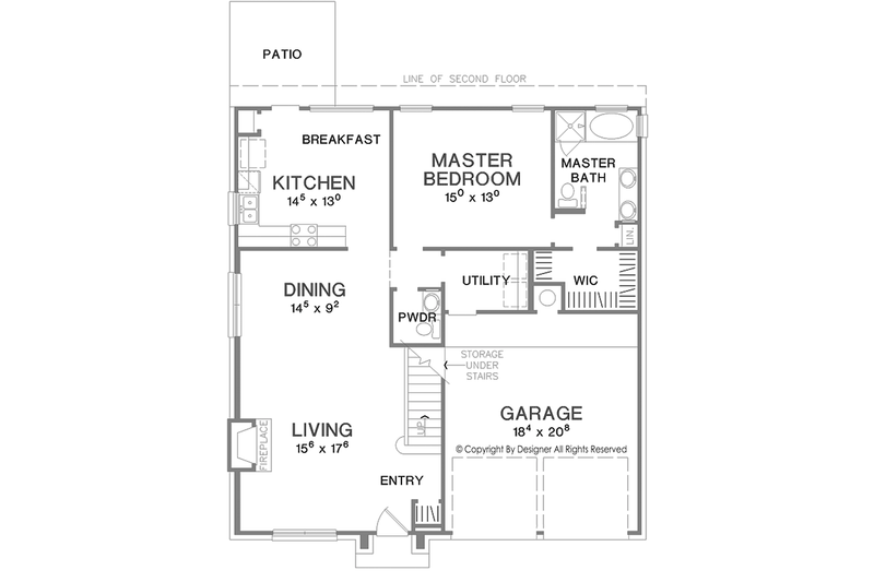 Dream House Plan - Floor Plan - Main Floor for European House Plan #472-405 - 3 bed, 2.5 bath