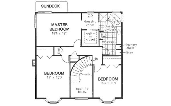 Traditional Floor Plan - Upper Floor Plan #18-9135