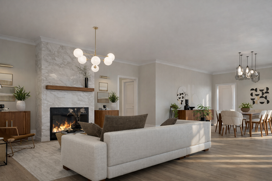 Interior - Family Room for Farmhouse House Plan #1117-51 - 3 bed, 3 bath