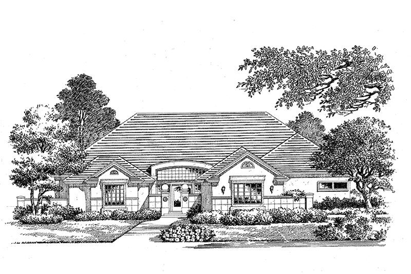 Dream House Plan - Mediterranean Exterior - Front Elevation Plan #999-31