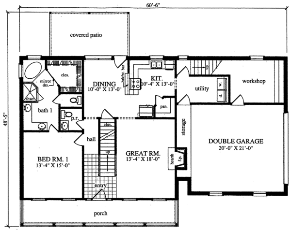 House Plan Design - Country Floor Plan - Main Floor Plan #42-691