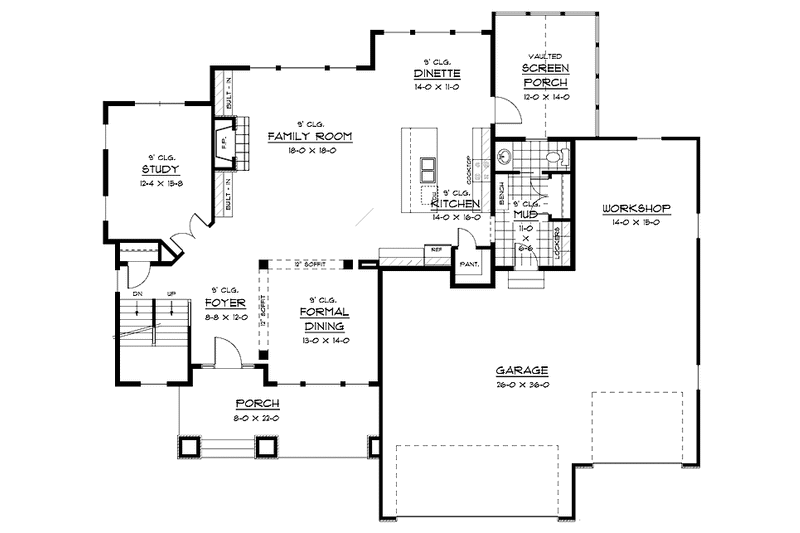 Home Plan - Floor Plan - Main Floor for Traditional House Plan #51-669 - 4 bed, 3.5 bath
