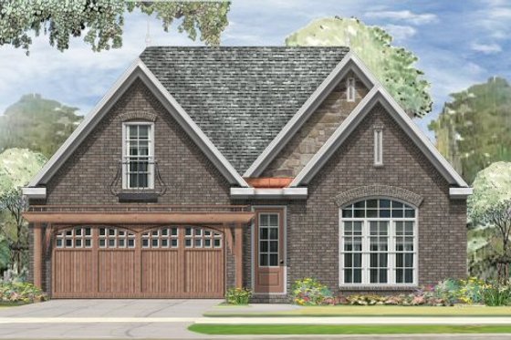 Exterior - Front Elevation for European House Plan #424-270 - 3 bed, 2 bath