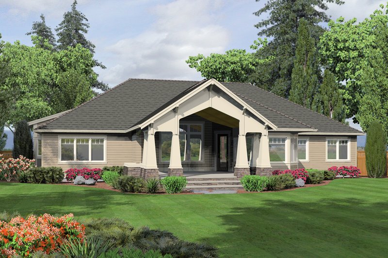 Dream House Plan - Exterior - Rear Elevation for Craftsman House Plan #132-205 - 3 bed, 3 bath