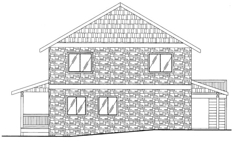 Dream House Plan - Exterior - Rear Elevation for Contemporary House Plan #117-839 - 2 bed, 3 bath