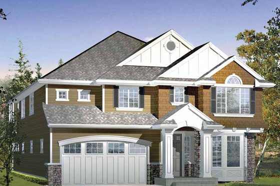 Exterior - Front Elevation 3 for Craftsman House Plan #132-422 - 4 bed, 2.5 bath