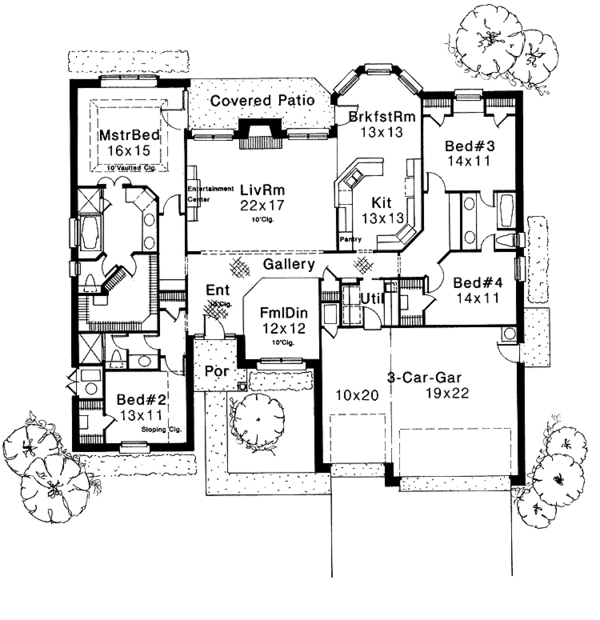 Architectural House Design - European Floor Plan - Main Floor Plan #310-1012