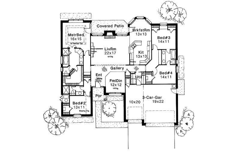 Dream House Plan - Floor Plan - Main Floor for European House Plan #310-1012 - 4 bed, 3 bath