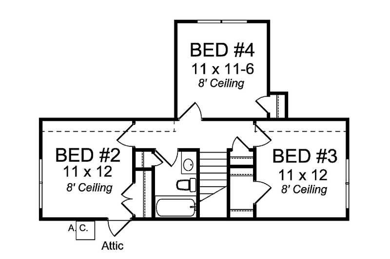 Dream House Plan - Floor Plan - Upper Floor for Country House Plan #513-2140 - 4 bed, 2.5 bath