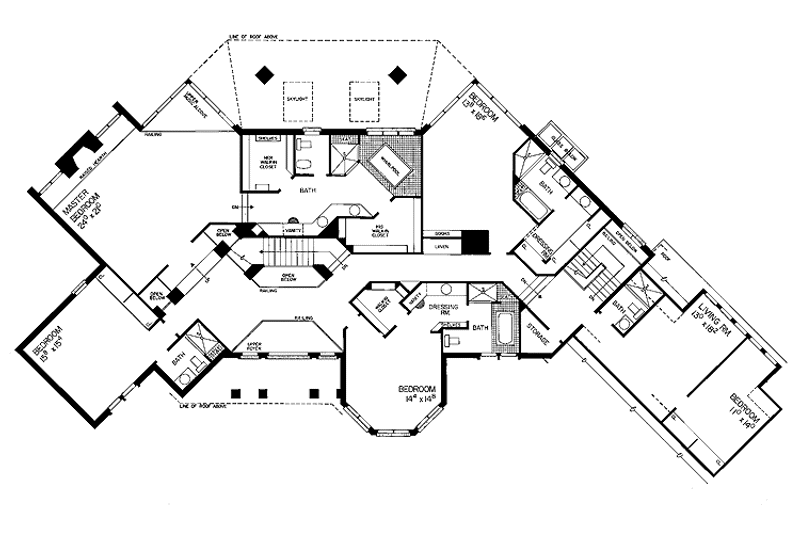 Home Plan - Floor Plan - Upper Floor for European House Plan #72-831 - 5 bed, 5 bath