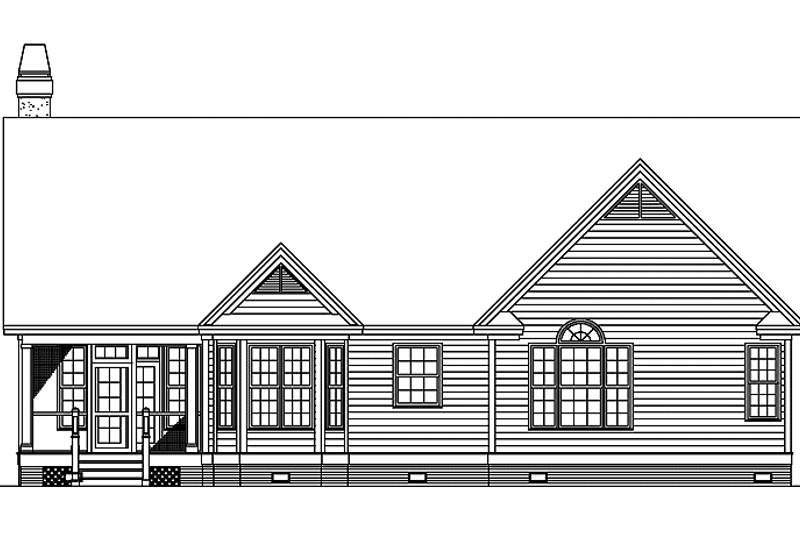 Home Plan - Exterior - Rear Elevation for Country House Plan #929-513 - 3 bed, 2 bath
