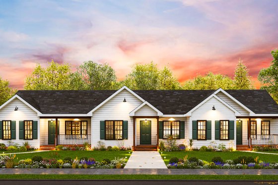 Exterior - Front Elevation 4 for Craftsman House Plan #54-625 - 6 bed, 3 bath