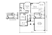 Traditional Style House Plan - 3 Beds 2 Baths 1799 Sq/Ft Plan #20-2106 