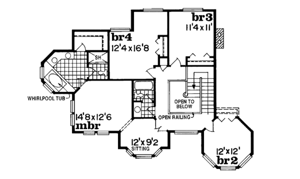 House Plan Design - Victorian Floor Plan - Upper Floor Plan #47-857