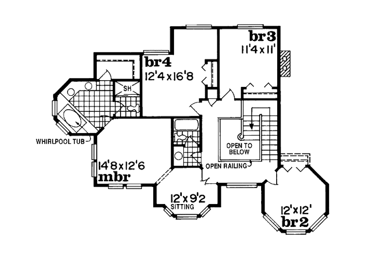 Dream House Plan - Floor Plan - Upper Floor for Victorian House Plan #47-857 - 4 bed, 2.5 bath