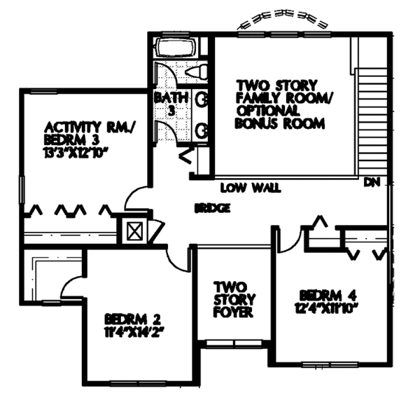 House Design - Classical Floor Plan - Upper Floor Plan #999-110