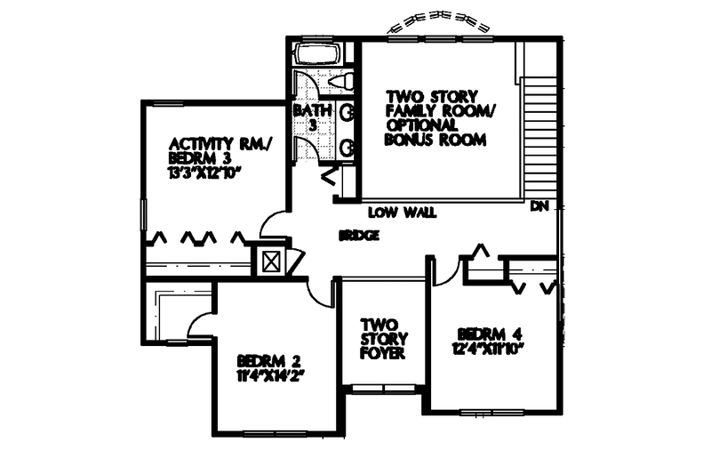 Architectural House Design - Floor Plan - Upper Floor for Classical House Plan #999-110 - 4 bed, 3 bath