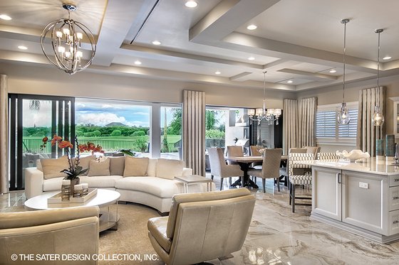 Interior - Family Room 1 for Mediterranean House Plan #930-449 - 3 bed, 3.5 bath