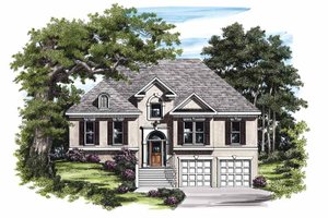 Mediterranean Exterior - Front Elevation Plan #927-130