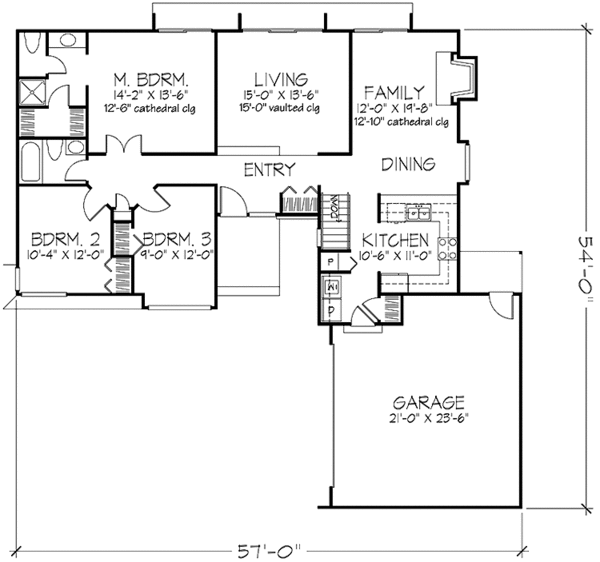 House Plan Design - Prairie Floor Plan - Main Floor Plan #320-1061