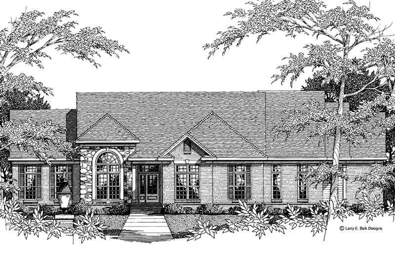 Dream House Plan - Exterior - Front Elevation 3 for Ranch House Plan #952-223 - 4 bed, 2.5 bath