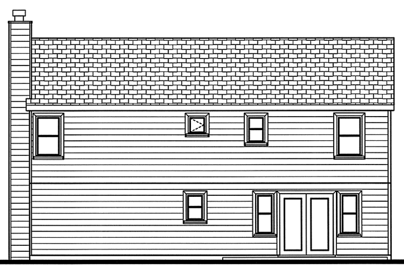 House Plan Design - Exterior - Rear Elevation for Colonial House Plan #3-260 - 5 bed, 2 bath