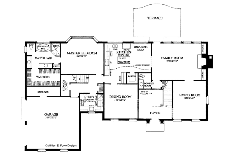 Home Plan - Floor Plan - Main Floor for Classical House Plan #137-316 - 4 bed, 4.5 bath